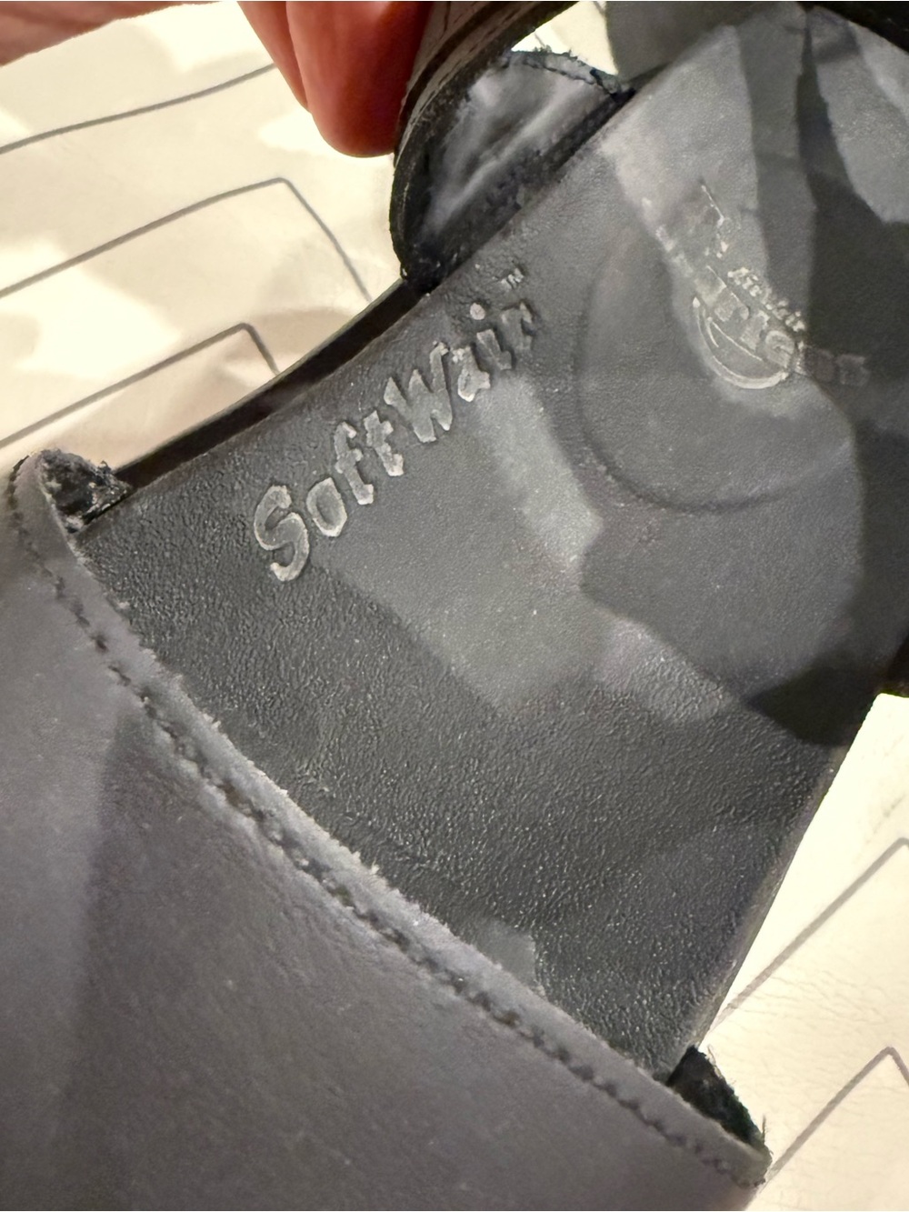 Dr. Martens Black Leather SoftWair Stacked Sandals - Picture 12 of 14